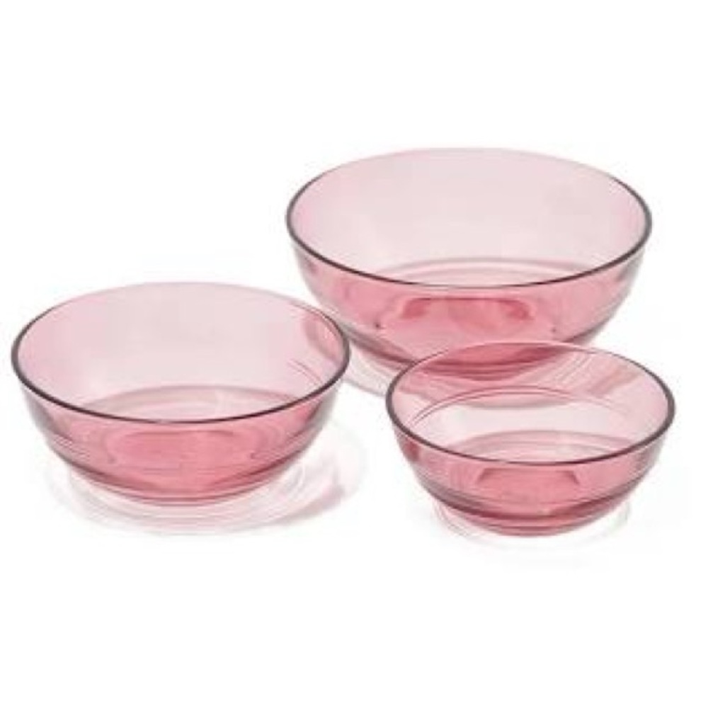 Chic Mauve Glass Nesting Bowl Set